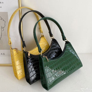 Texture Strap Handbag - Standart / Green - Handbags