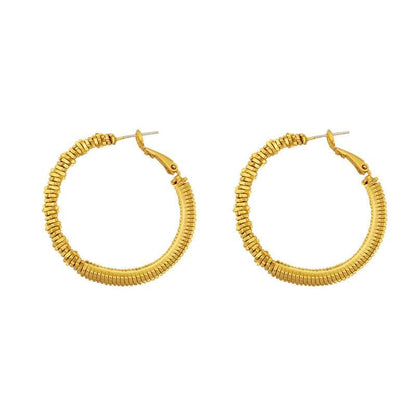 Textured Alloy Hoop Earring