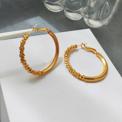 Textured Alloy Hoop Earring