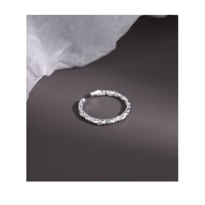 Textured Alloy Open Ring