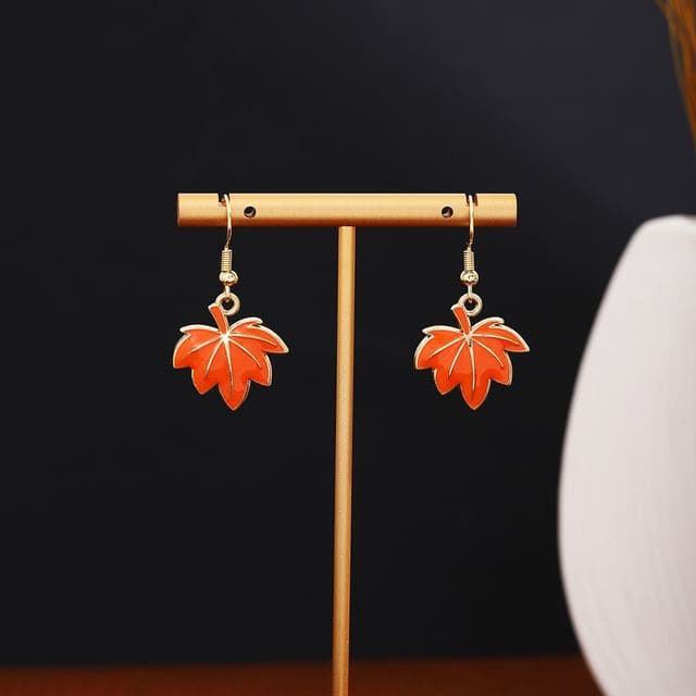 Thanksgiving Glaze Drop Earring - 1 Pair - E6282 - Maple