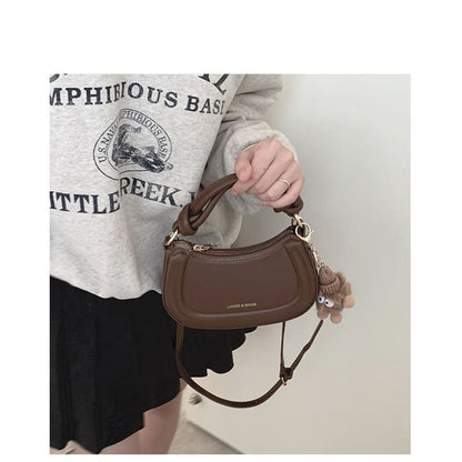 Top Handle Faux Leather Crossbody Bag