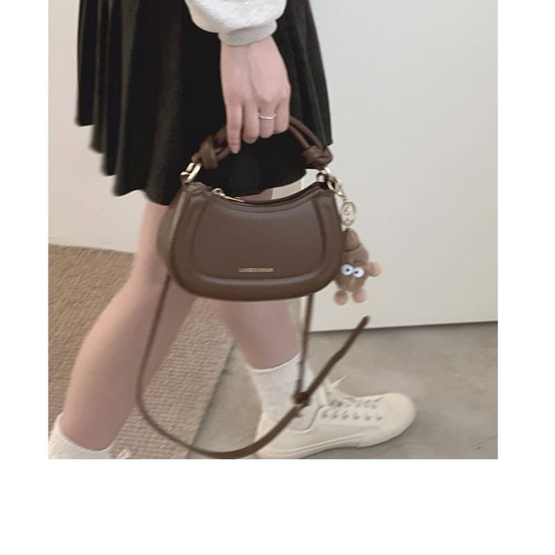 Top Handle Faux Leather Crossbody Bag