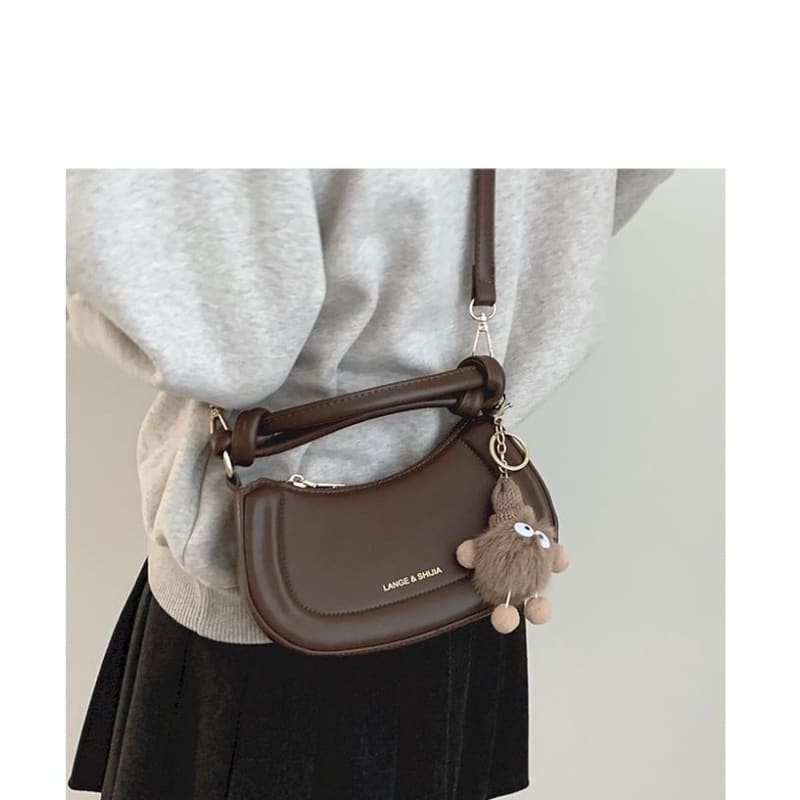 Top Handle Faux Leather Crossbody Bag