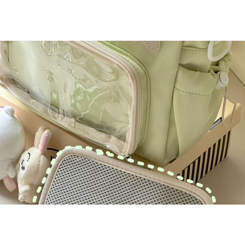 Top Handle PVC Panel Crossbody Bag / Bag Charm / Set