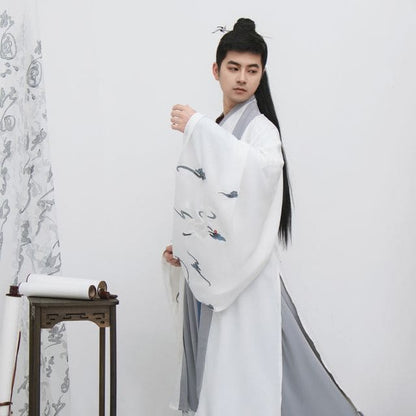 Traditional Chinese Costume Embroidered Robe / Long - Robe