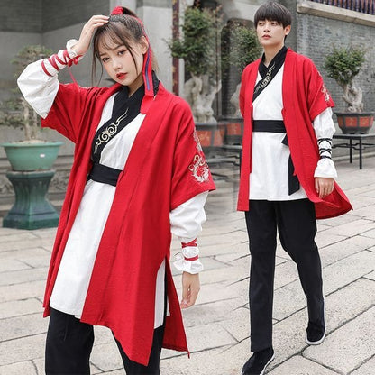 Traditional Chinese Costume Open Front Jacket / Long