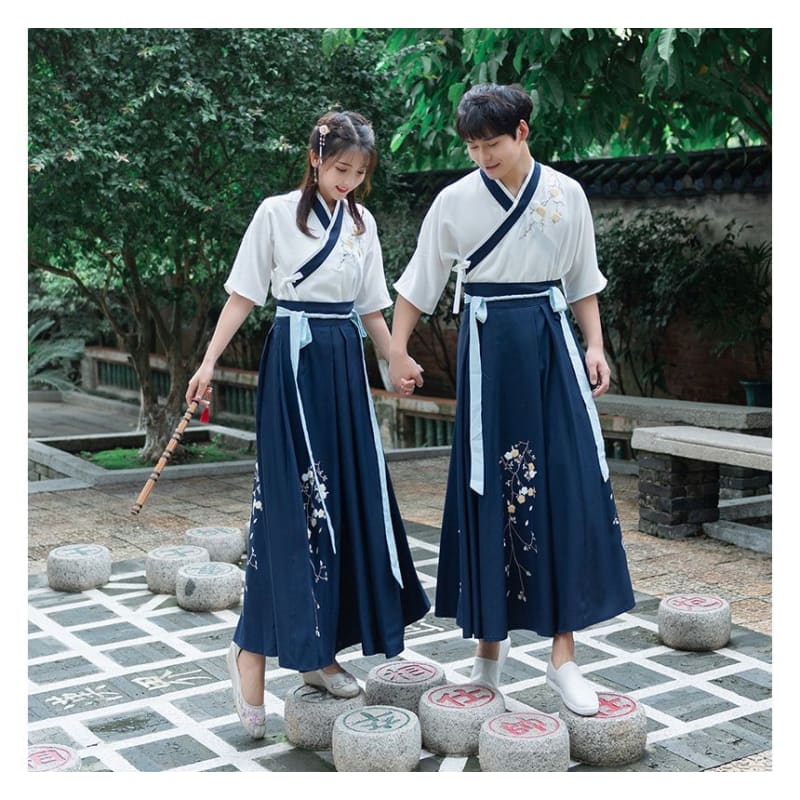 Traditional Chinese Couple Matching Costume Set: Short