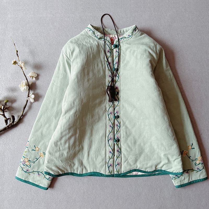 Traditional Chinese Embroidered Frog Buttoned Jacket