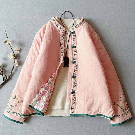 Traditional Chinese Embroidered Frog Buttoned Jacket