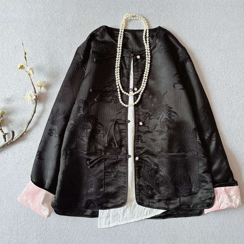 Traditional Chinese Jacquard Frog Button Jacket