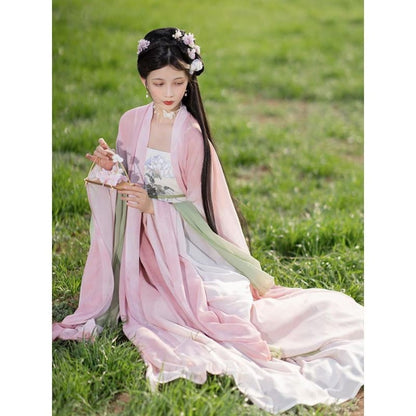 Traditional Chinese Long Jacket / Spaghetti Strap Maxi