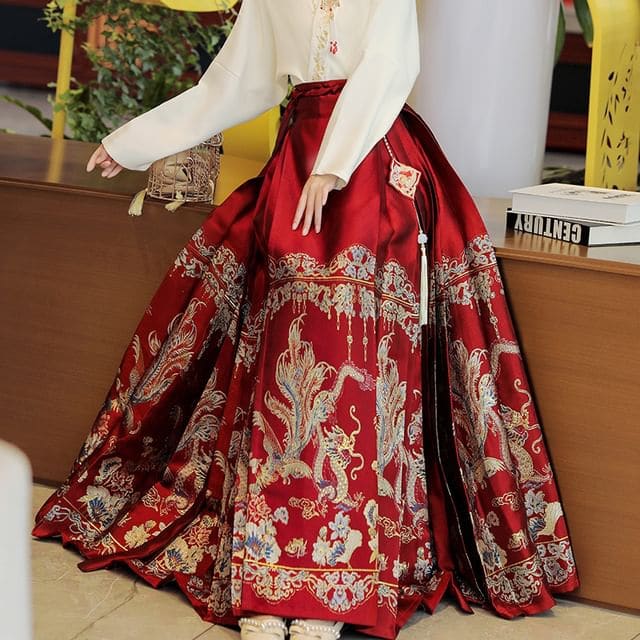 Traditional Chinese Long - Skirt - Red / S