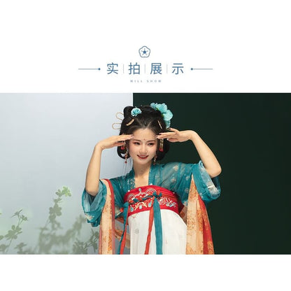 Traditional Chinese Print Costume Set