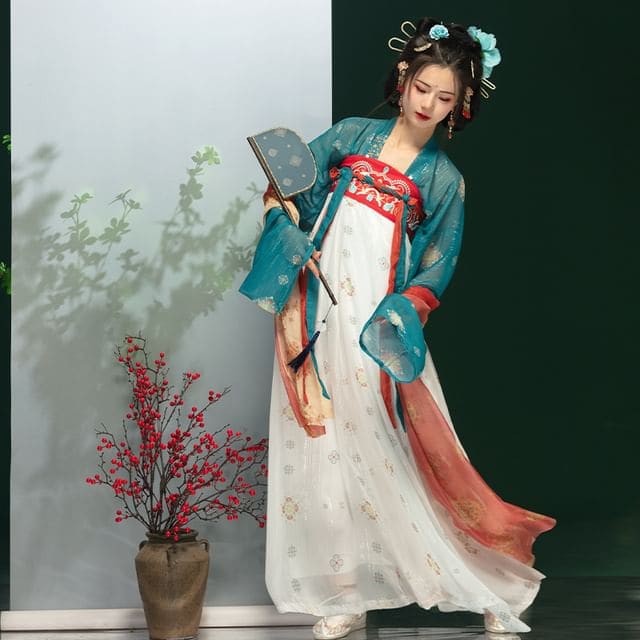 Traditional Chinese Print Costume Set - Set of 3 - Top &