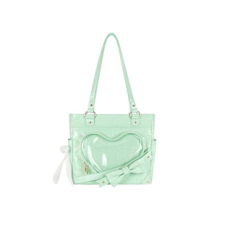 Transparent Love Bowknot Shoulder Bag - One-Size / Green