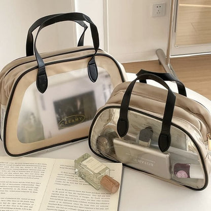 Transparent PVC Panel Wet Dry Makeup Bag / Toiletry Bag