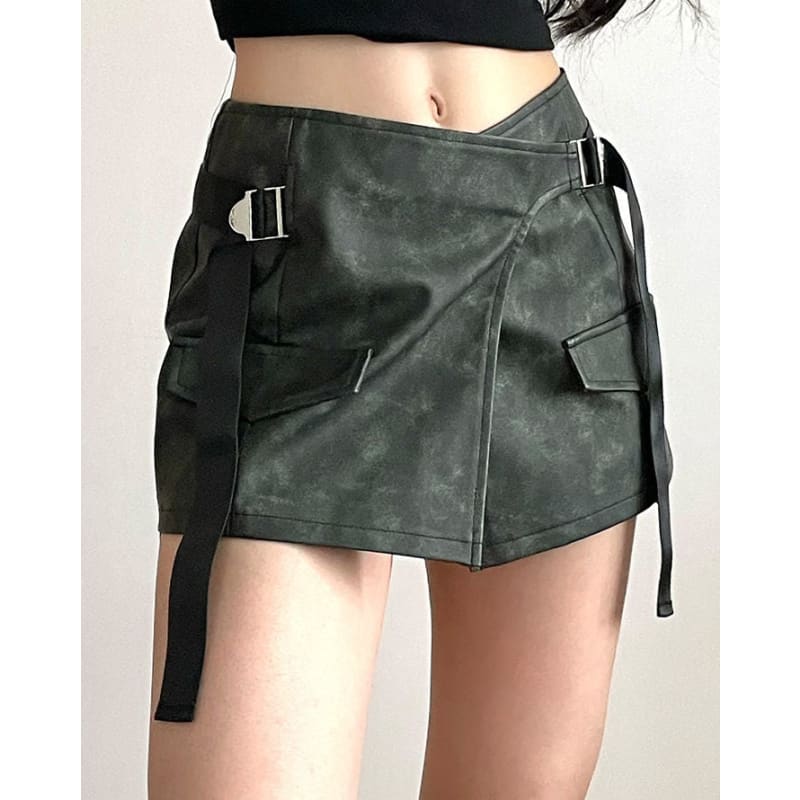 Trendy Belt Wrap Skirt - Skirt