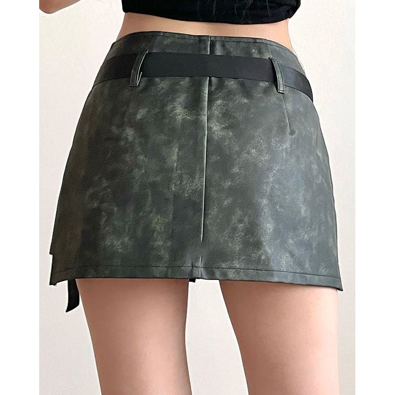 Trendy Belt Wrap Skirt - Skirt