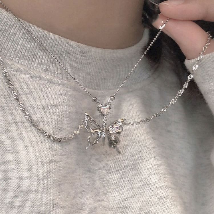 Trendy Butterfly Necklace - Standart / Silver - Necklace