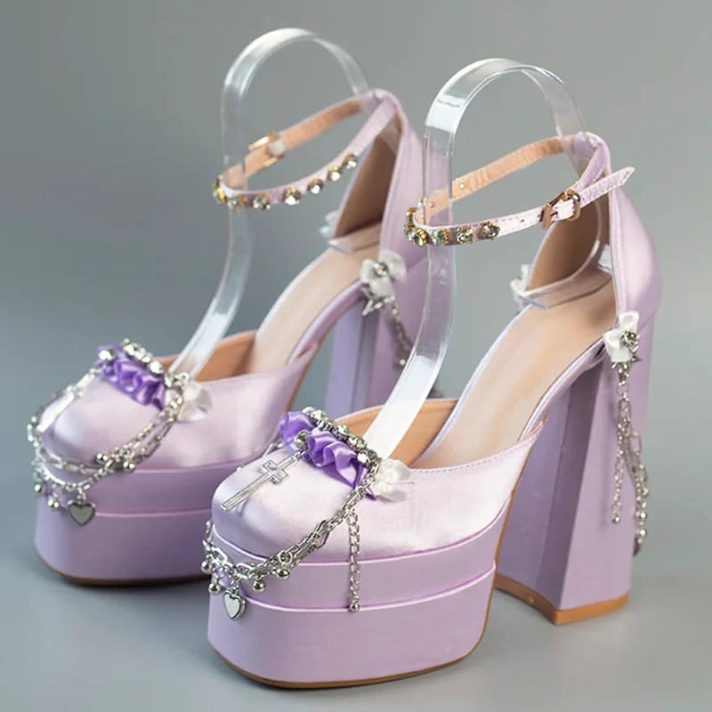 Trendy Coquette Dolly Chains Princess High Heels ON1501