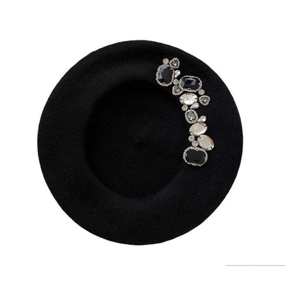 Trendy Rhinestone Beret - Hats