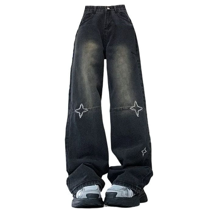 Trendy Star Black Jeans - S / Black - Jeans