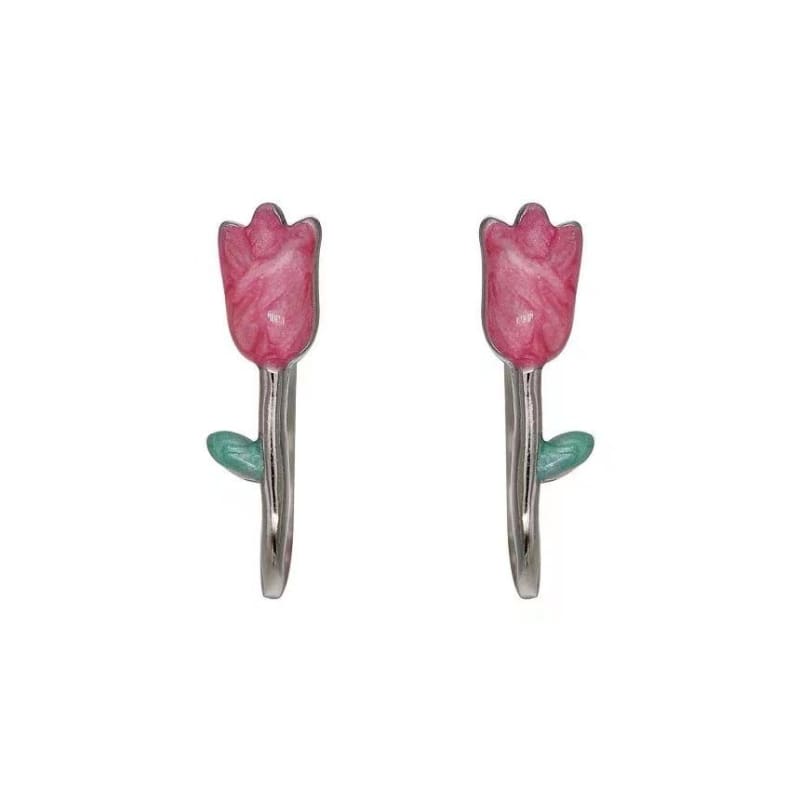 Tulip Glaze Alloy Stud Earring