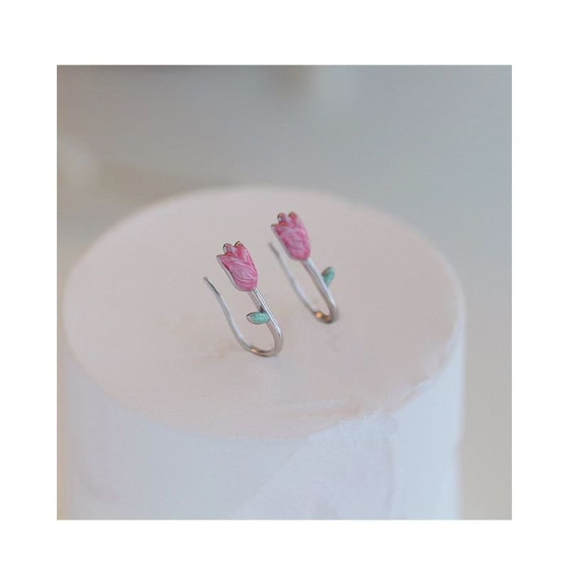 Tulip Glaze Alloy Stud Earring