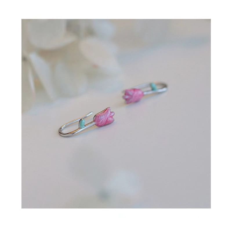 Tulip Glaze Alloy Stud Earring