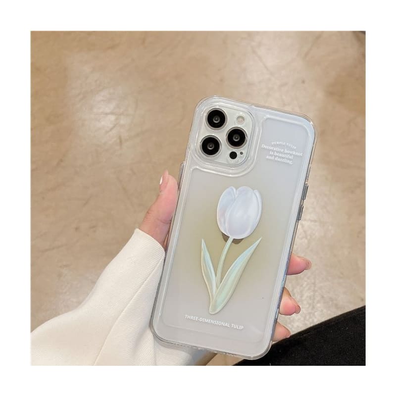 Tulip Rose Transparent Phone Case - iPhone W351 MK Kawaii Store