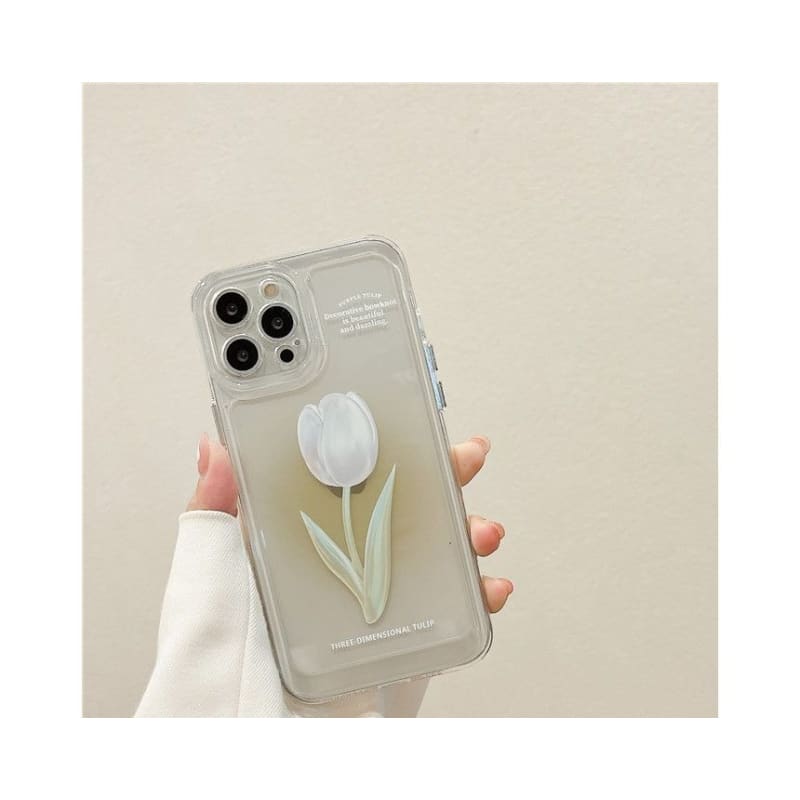 Tulip Rose Transparent Phone Case - iPhone W351 MK Kawaii Store