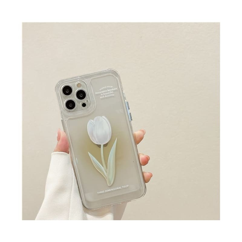 Tulip Rose Transparent Phone Case - iPhone W351 MK Kawaii Store