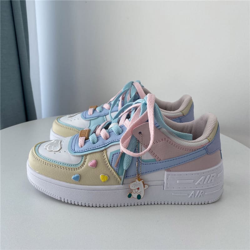 Two - color Shoelaces Candy Sneakers - Sneakers