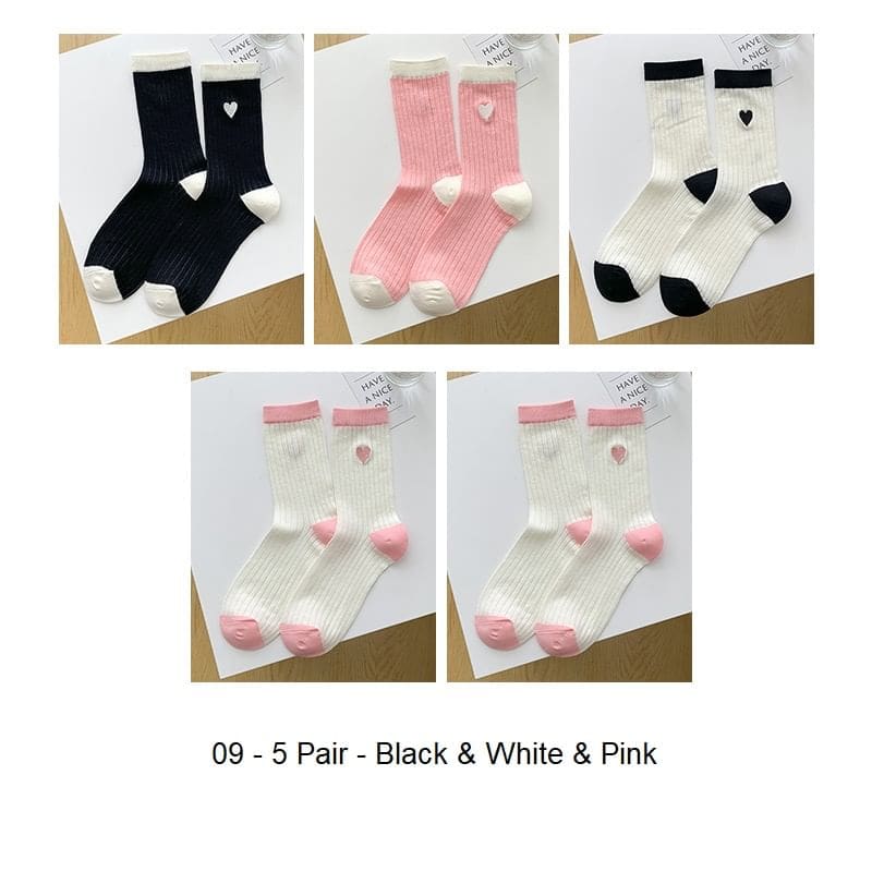 Two Tone Crew Socks Set