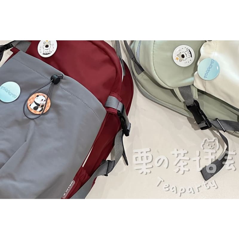 Two Tone Drawstring Laptop Backpack / Badge / Bag Charm