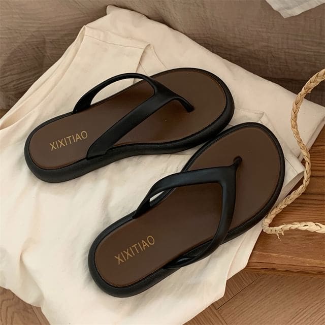 Two Tone Flip-Flops - Black / 36