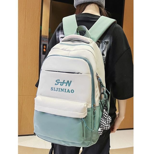 Two Tone Lettering Zip Backpack – KawaiiMoriStore