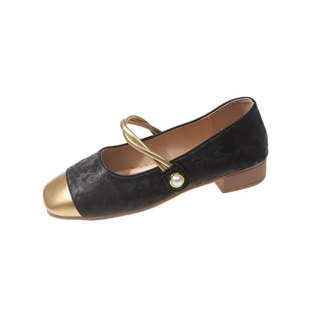 Two Tone Mary Jane Shoes - Black / 35