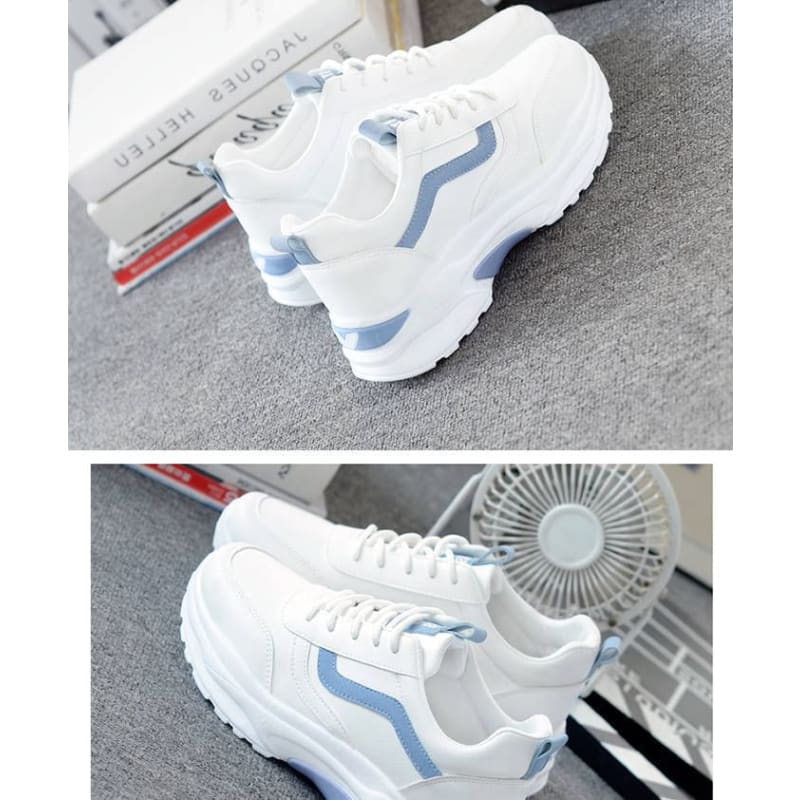 Two Tone Platform Sneakers