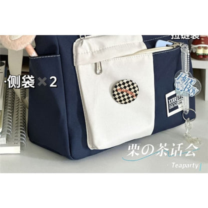 Two Tone Tote Bag / Bag Charm / Set