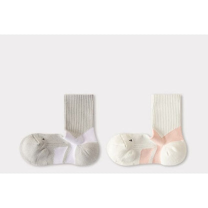 Two Tone Yoga Short Socks Set - Set of 2 Pairs - Gray &