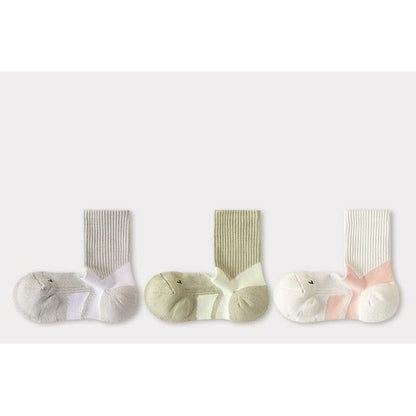 Two Tone Yoga Short Socks Set - Set of 3 Pairs - Gray &