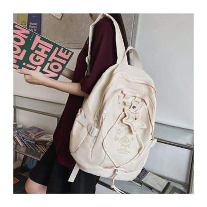 UFO Embroidered Drawstring Buckle Backpack