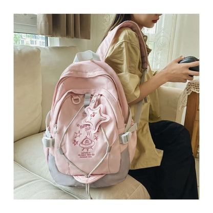 UFO Embroidered Drawstring Buckle Backpack