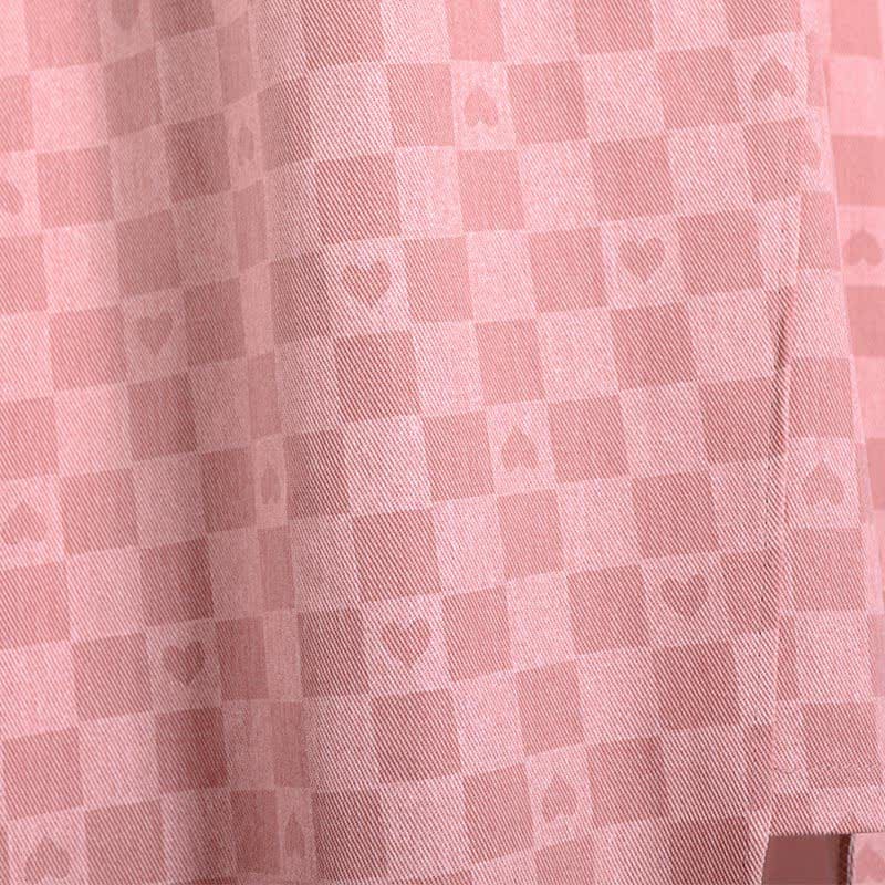 V-neck Cardigan Lattice Print Pink Slip Dress Set