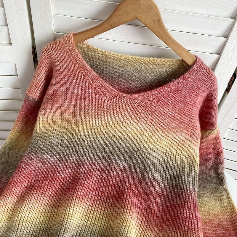 V-Neck Gradient Sweater