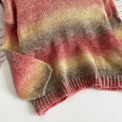 V-Neck Gradient Sweater