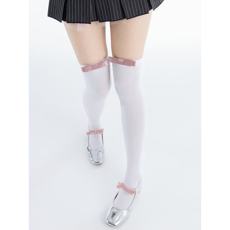 Velvet Sweet Bow Stockings - Stockings