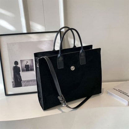 Velvet Tote Bag - Black / One Size